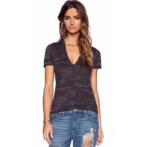 Monrow V Neck Camo Tee.